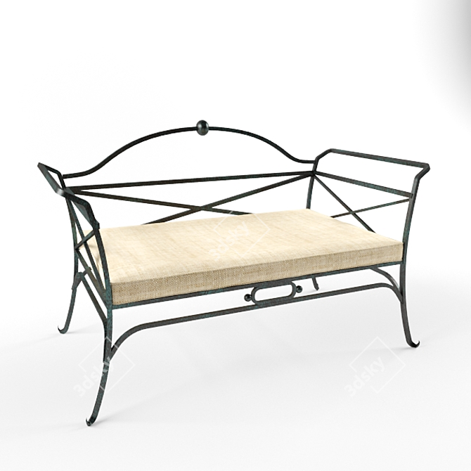 Custom Wrought Iron Couch 3D model image 1