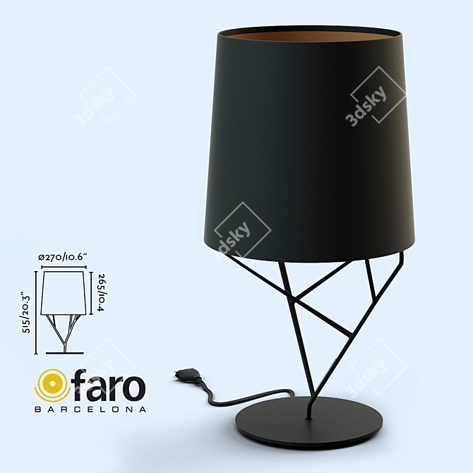 Elegance in Contrast: FARO TREE Table Lamp 3D model image 2