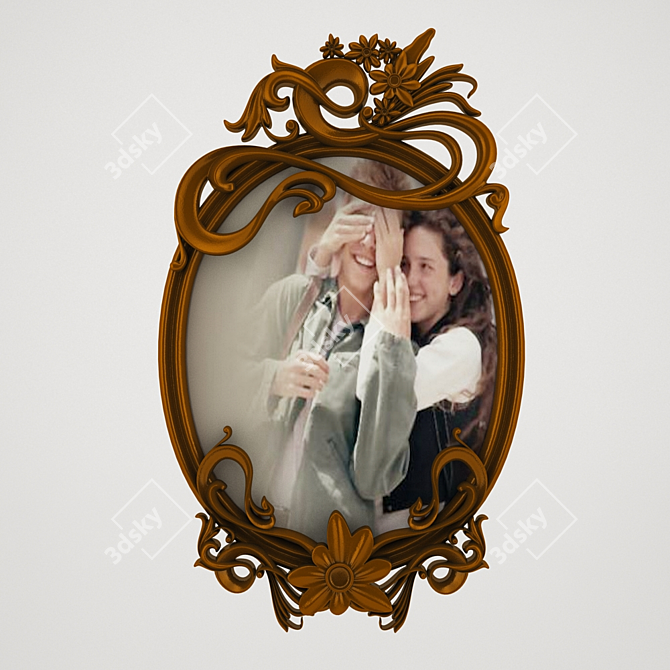 Reflective Frame Mirror 3D model image 1