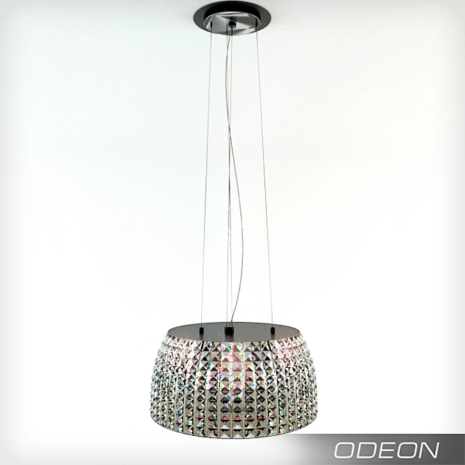 Title: Nelsa Pendant Light: Elegant Chrome and Crystal 3D model image 2