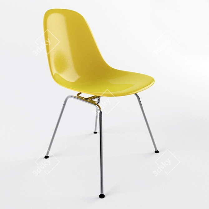 Elegant Eames Plastic Side Chair 3D model image 1