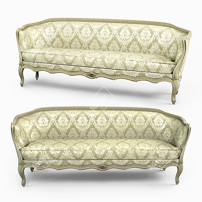 Charming Provence Style Sofa 3D model image 1