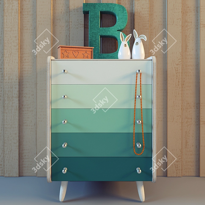 Kids' Chest-Drawer 3D model image 1