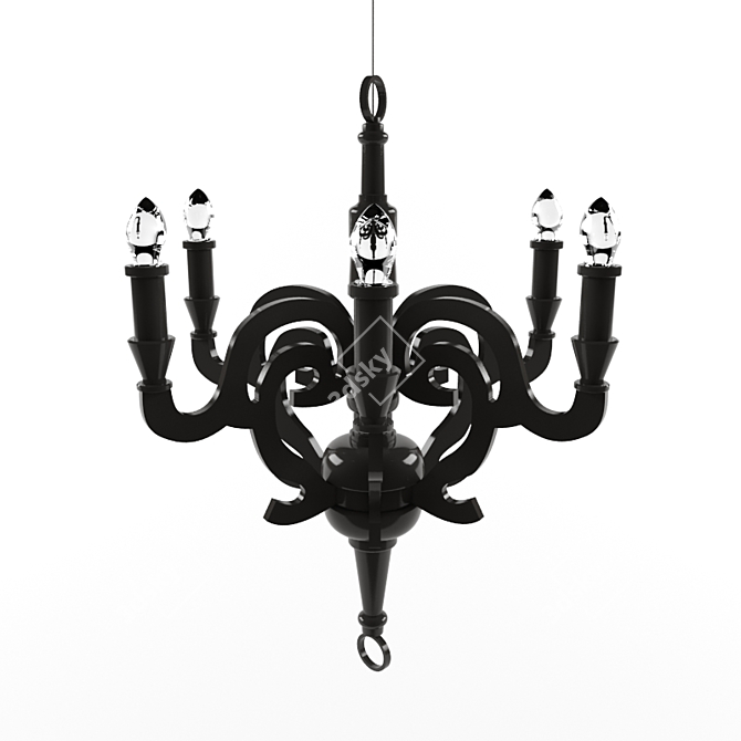  Elegant Spiral Chandelier 3D model image 2