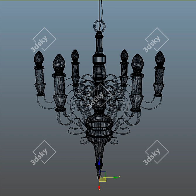  Elegant Spiral Chandelier 3D model image 3