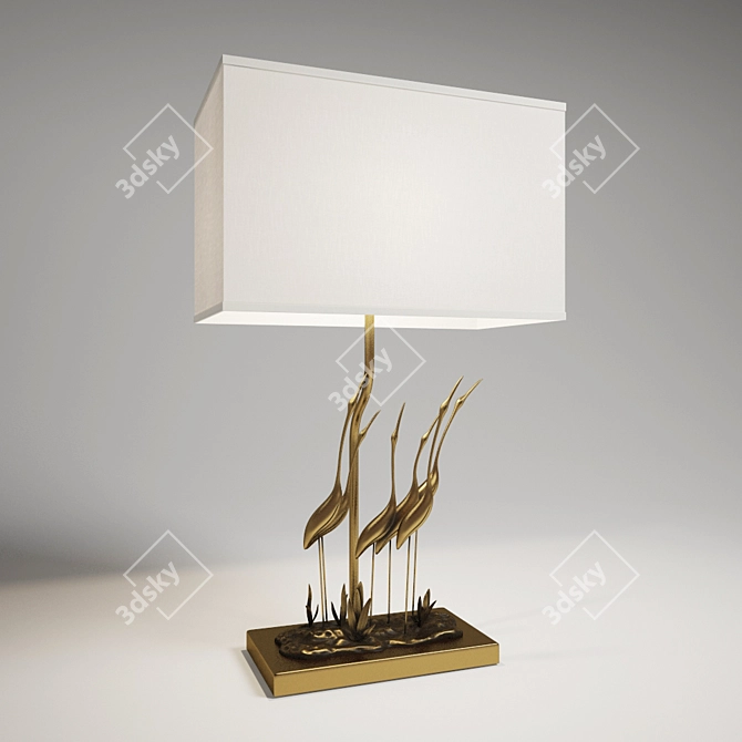 Graceful Crane Lamp 3D model image 1
