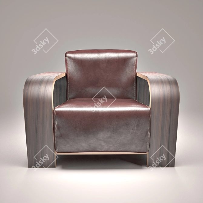 TT Leather Armchair 920x980x1100mm 3D model image 1