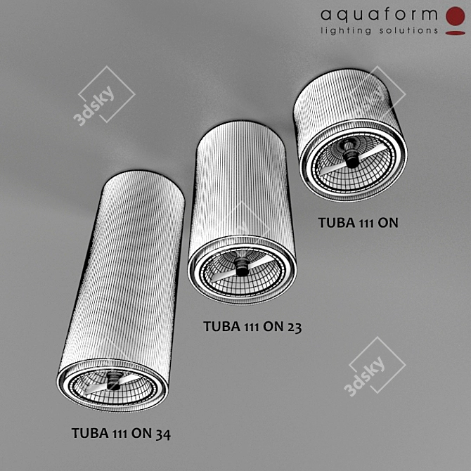 Sleek Tuba 111 Lamp Trio 3D model image 2