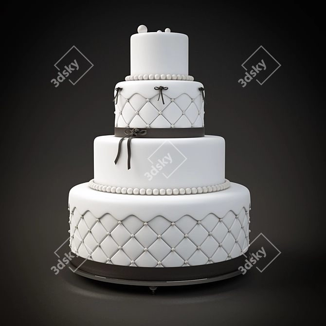 Title: Elegant Wedding Cake - 3D Max & Vray 3D model image 1