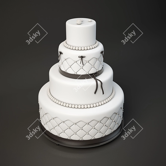 Title: Elegant Wedding Cake - 3D Max & Vray 3D model image 2