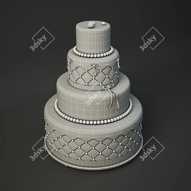 Title: Elegant Wedding Cake - 3D Max & Vray 3D model image 3