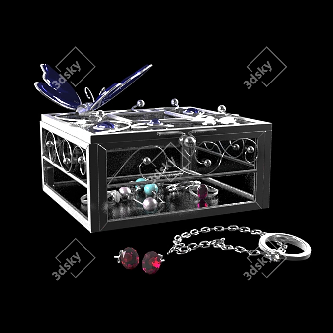 Ornamented Casket: Elegant and Timeless 3D model image 1