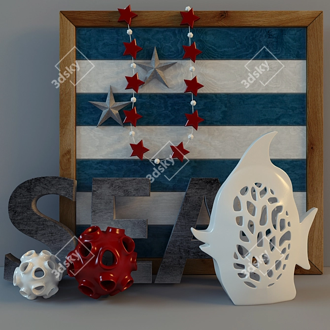 Nautical-Inspired Decor Set 3D model image 1