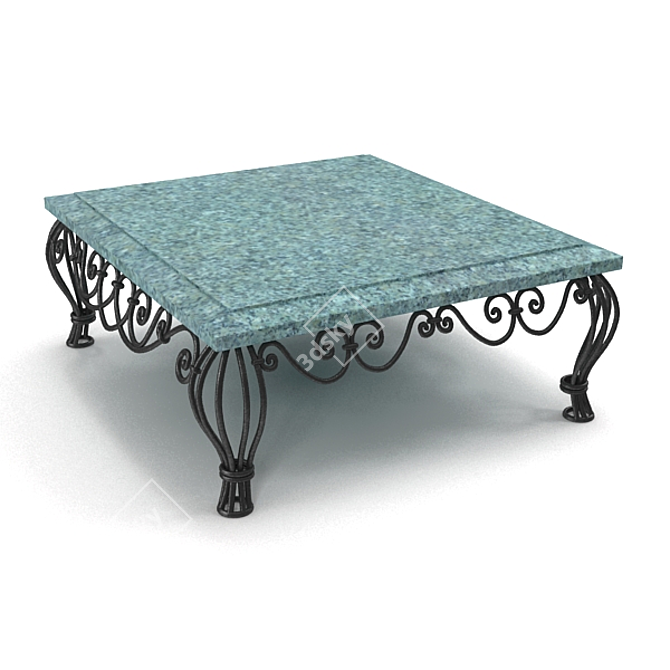 Modern Metal-legged Coffee Table 3D model image 1