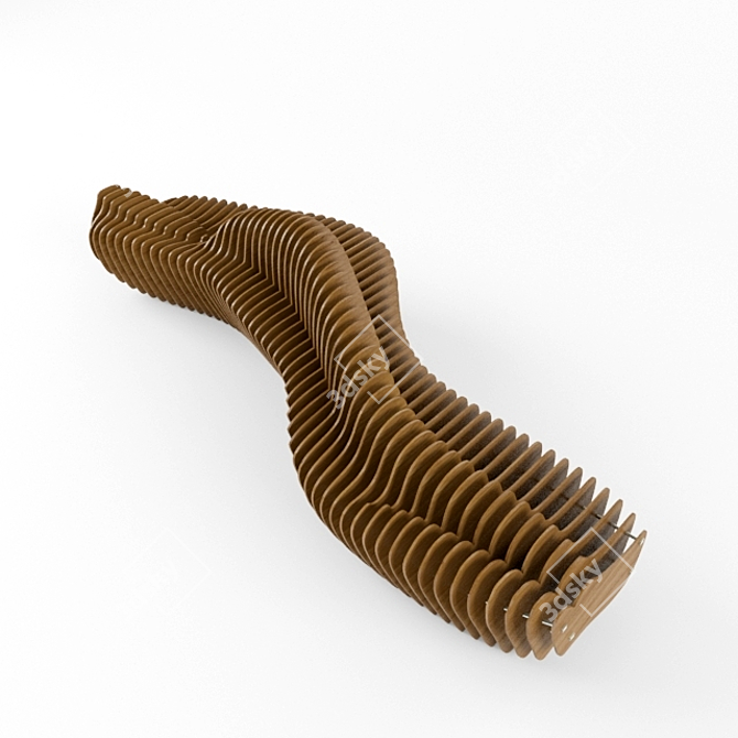 Modern Parametric Bench 3D model image 1