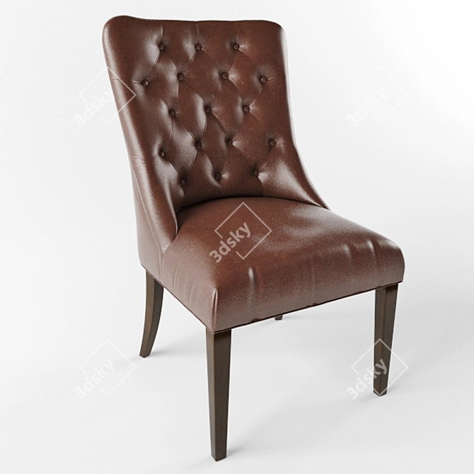 Classic Leather Armchair 3D model image 1