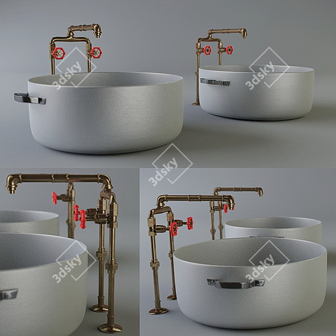 Elegant Vanity Sink 3D model image 1