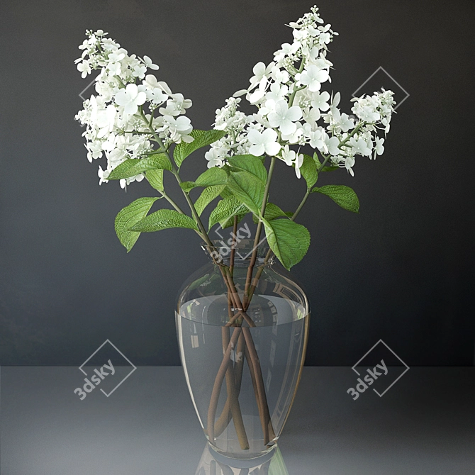 Snowy Hydrangea Bouquet 3D model image 1