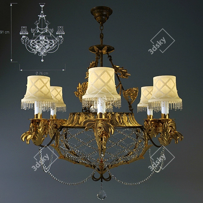 Title: Elegant Vintage Chandeliers 3D model image 1