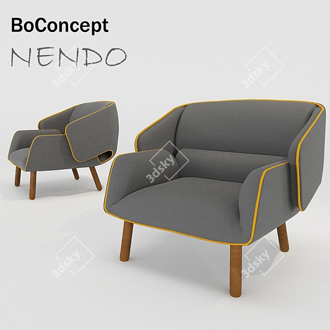 Modern Scandinavian Nendo Armchair 3D model image 1