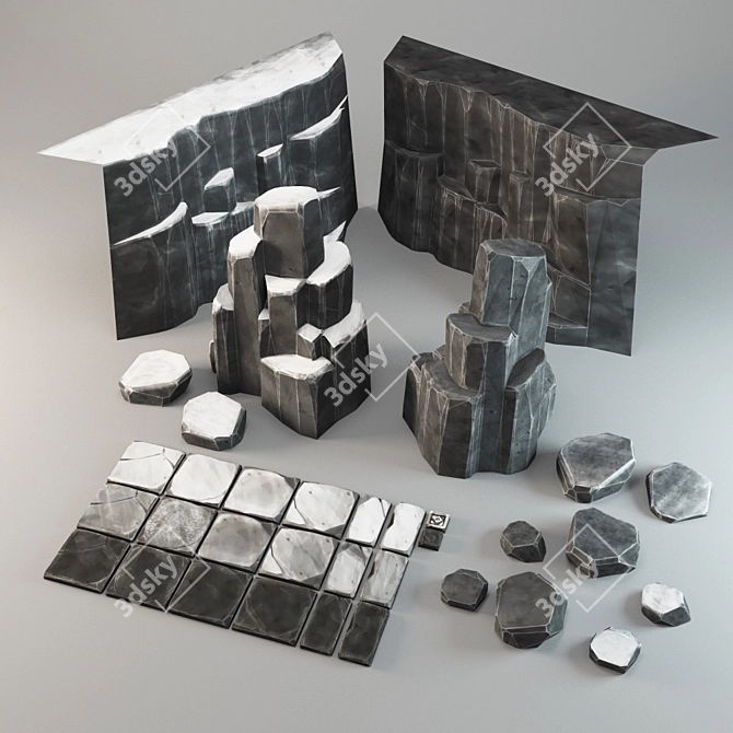 Title: Rock Collection for Stunning Exterior Scenes 3D model image 1