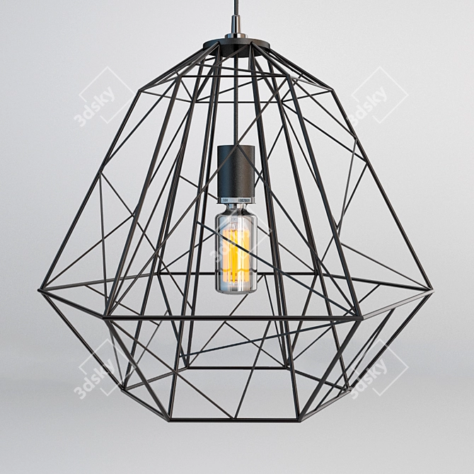 Modern Black Pendant Light 3D model image 1