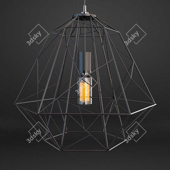 Modern Black Pendant Light 3D model image 2