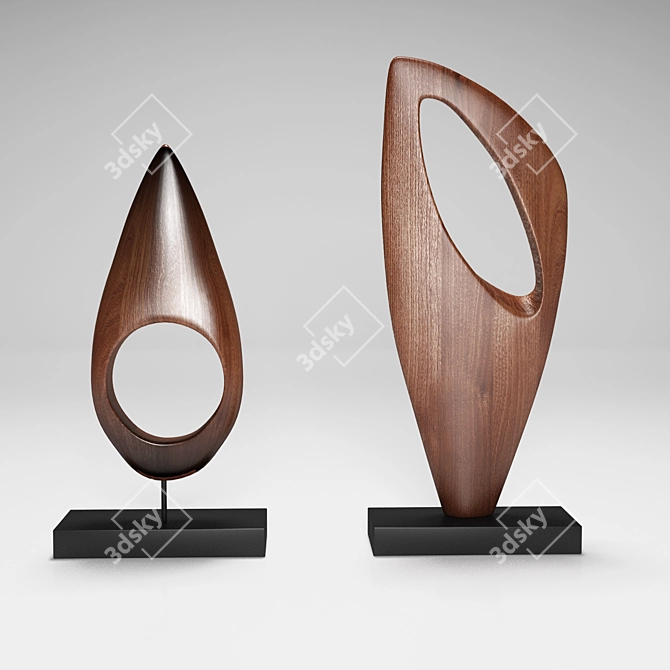 Elegant Sculpture Set: Tear Drop & Refine 3D model image 1