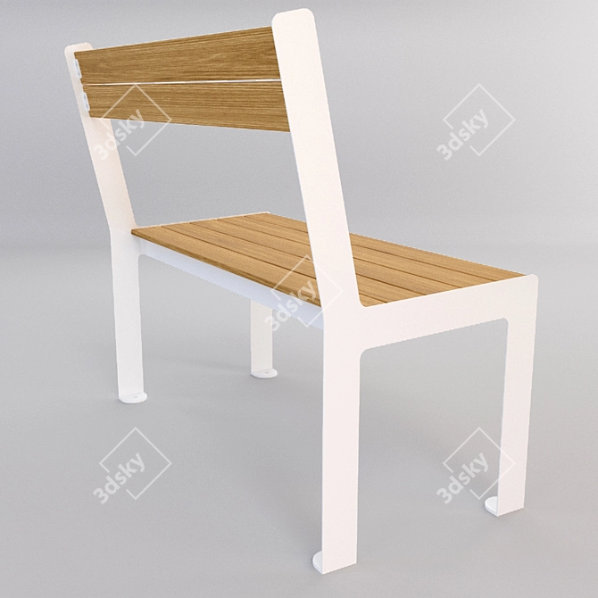 Title: Sleek Bench and Chair Combo 3D model image 3