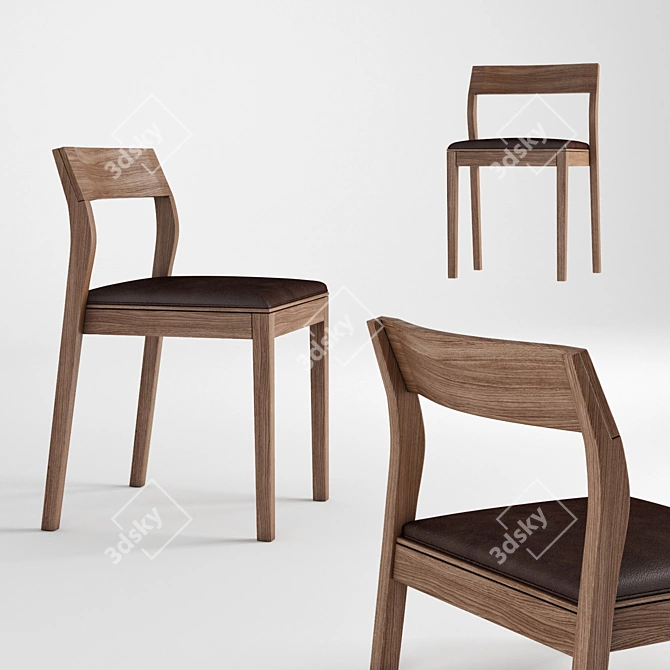 Elegant Zeitraum Chair 3D model image 1
