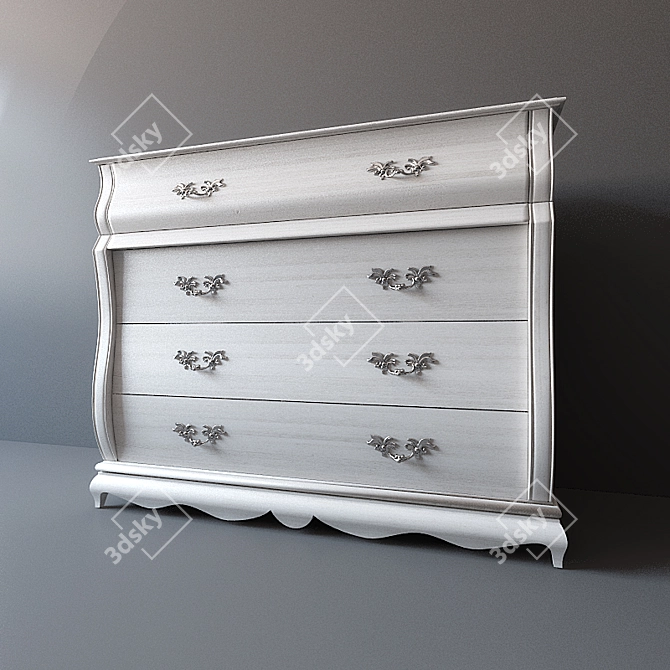 Elegant Nightstand & Dresser Set 3D model image 1