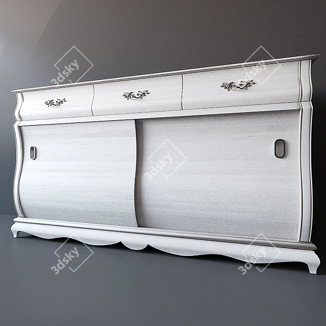 Elegant Nightstand & Dresser Set 3D model image 2