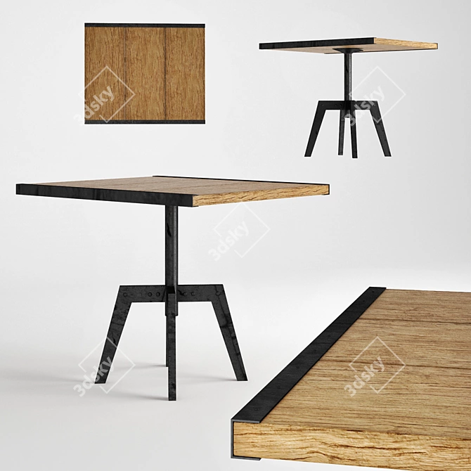 Sturdy Iron Bar Table 3D model image 1