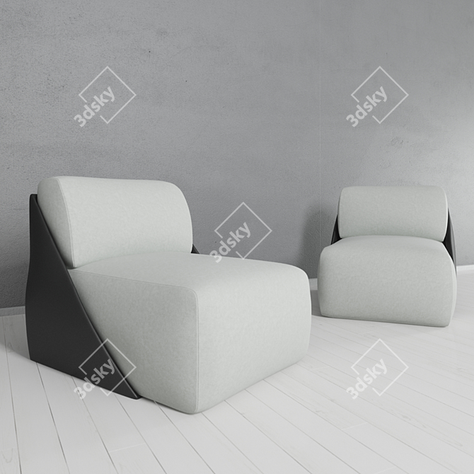 Lagoon: Modern Lounge Chair 3D model image 1