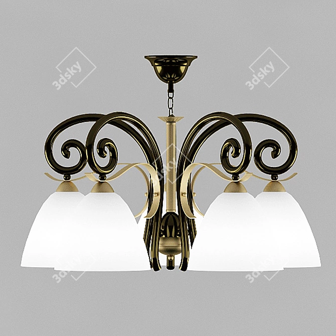 Elegant Five-Light Chandelier 3D model image 1