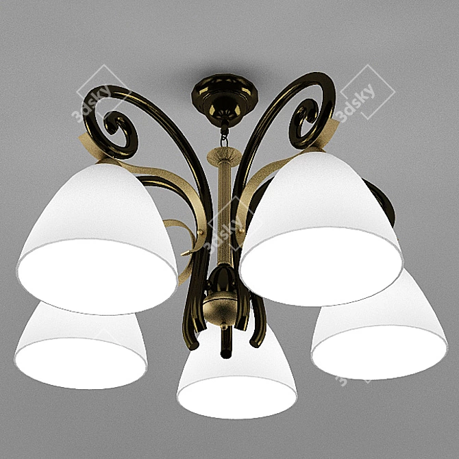 Elegant Five-Light Chandelier 3D model image 2