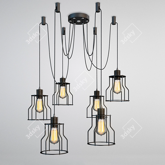 Industrial Loft Pendant Lamp 3D model image 1