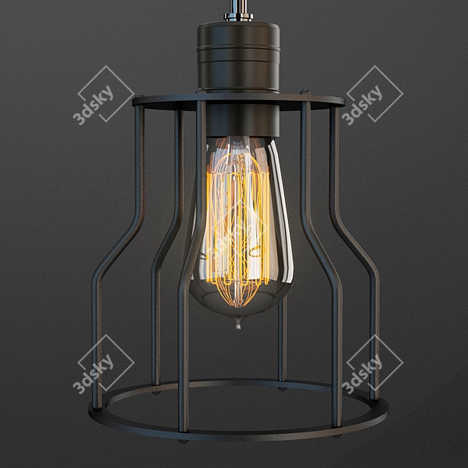 Industrial Loft Pendant Lamp 3D model image 2