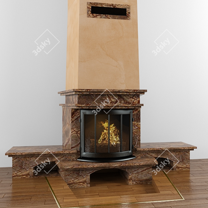 Cozy Fire: Warm Up with our Fireplace 3D model image 1