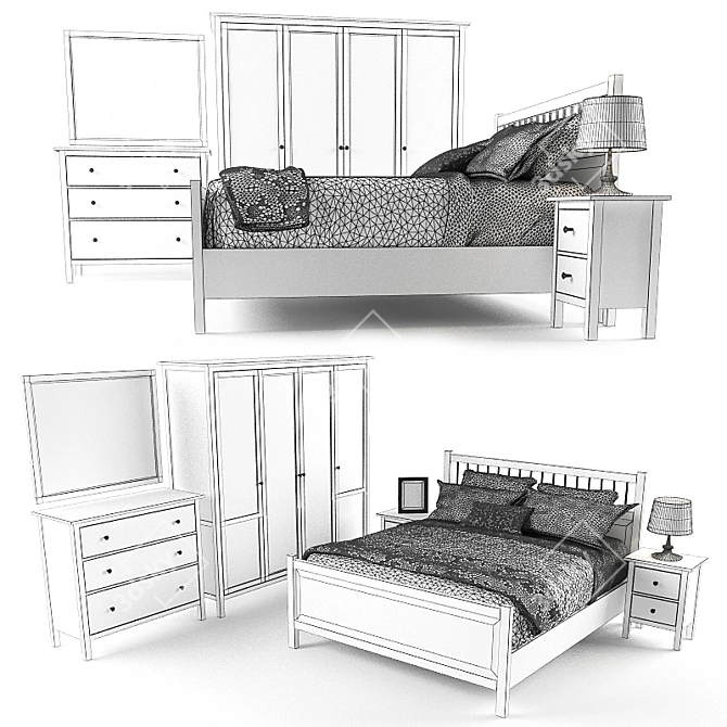 IKEA Bedroom Furniture Set 3D model image 2