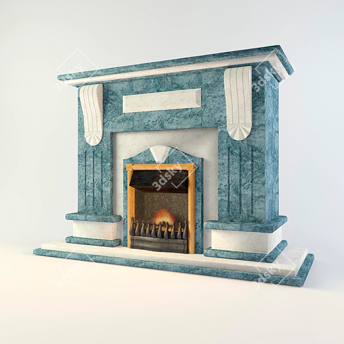 Decorative Fireplace: Height 1500mm 3D model image 1