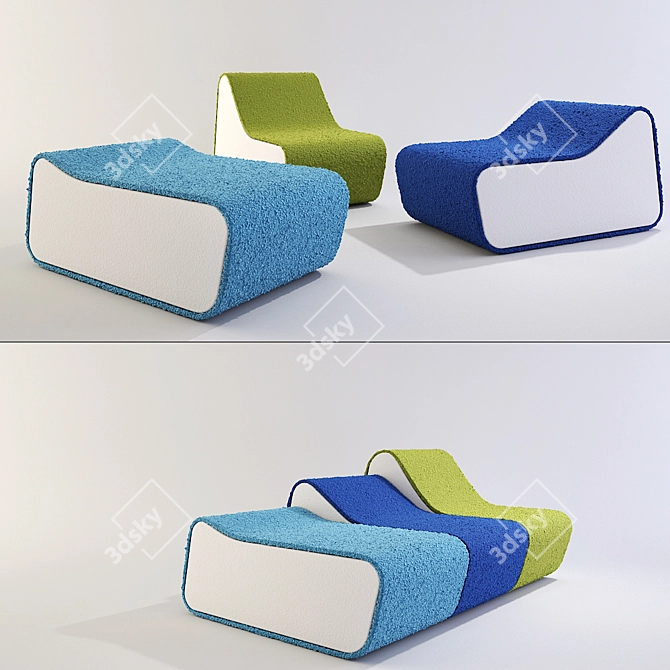 Wave Rider Surf Sofa 3D model image 1