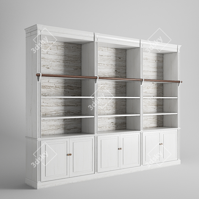 Retro Chic Bookshelf 3D model image 1