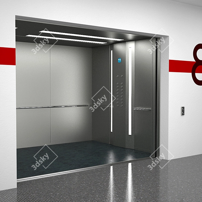 Title: OTIS B7KU0601 Elevator: Animatronic Doors, Multiple Formats 3D model image 1