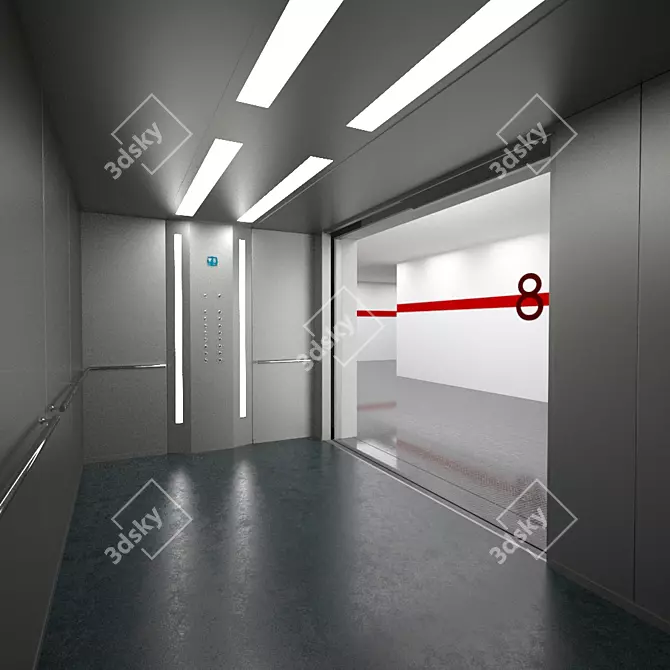 Title: OTIS B7KU0601 Elevator: Animatronic Doors, Multiple Formats 3D model image 3