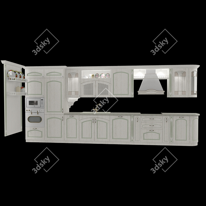 Classic Rosa de Cape Kitchen 3D model image 1