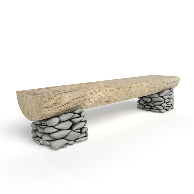 Outdoor Park Bench 3D model image 1