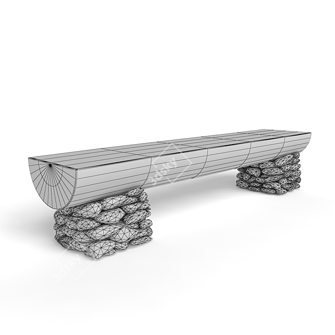 Outdoor Park Bench 3D model image 3