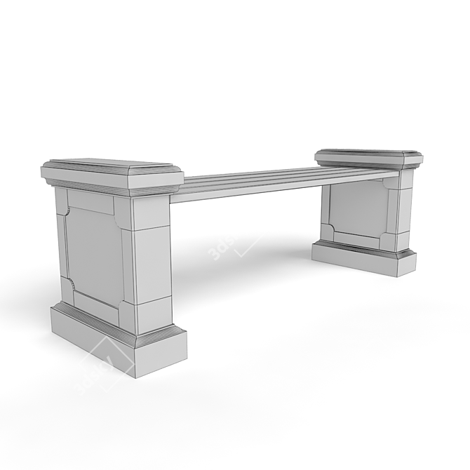 Outdoor Park Bench 3D model image 3