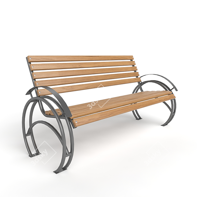 Title: Outdoor Park Bench 3D model image 1